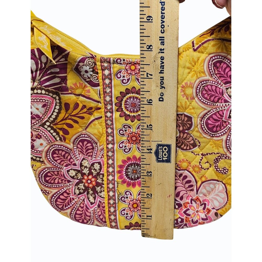 Vera Bradley Olivia Bali Gold 2009 Purse Floral Yellow Pink Retired - Picture 12 of 13